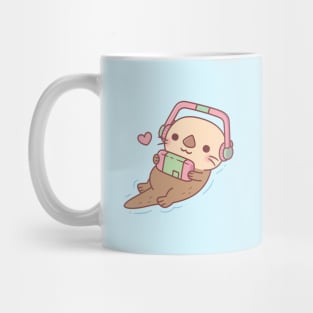 Cute Sea Otter Gamer Chilling With Game Console Mug